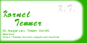 kornel temmer business card